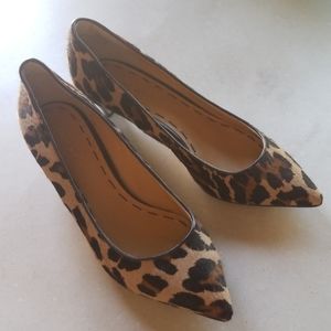 Nine West Leopard Print Calfskin Kitten Heels